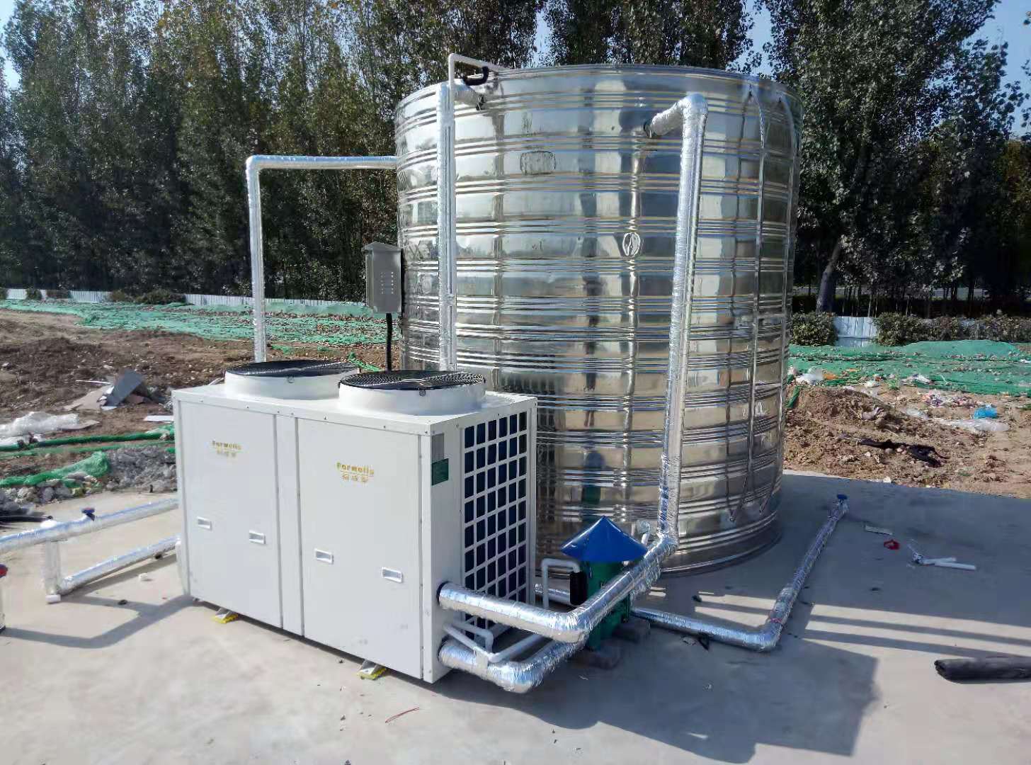 本公司簽約中國建筑**工程局熱水系統，安裝完畢！